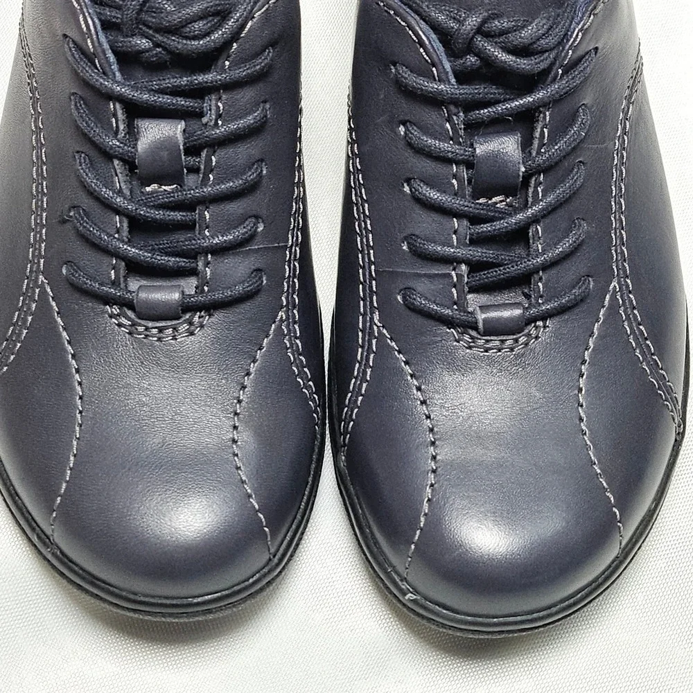 Clarks Collection Navy‎ Blue Leather Lace Up Oxford Shoes Women Size 5.5 US